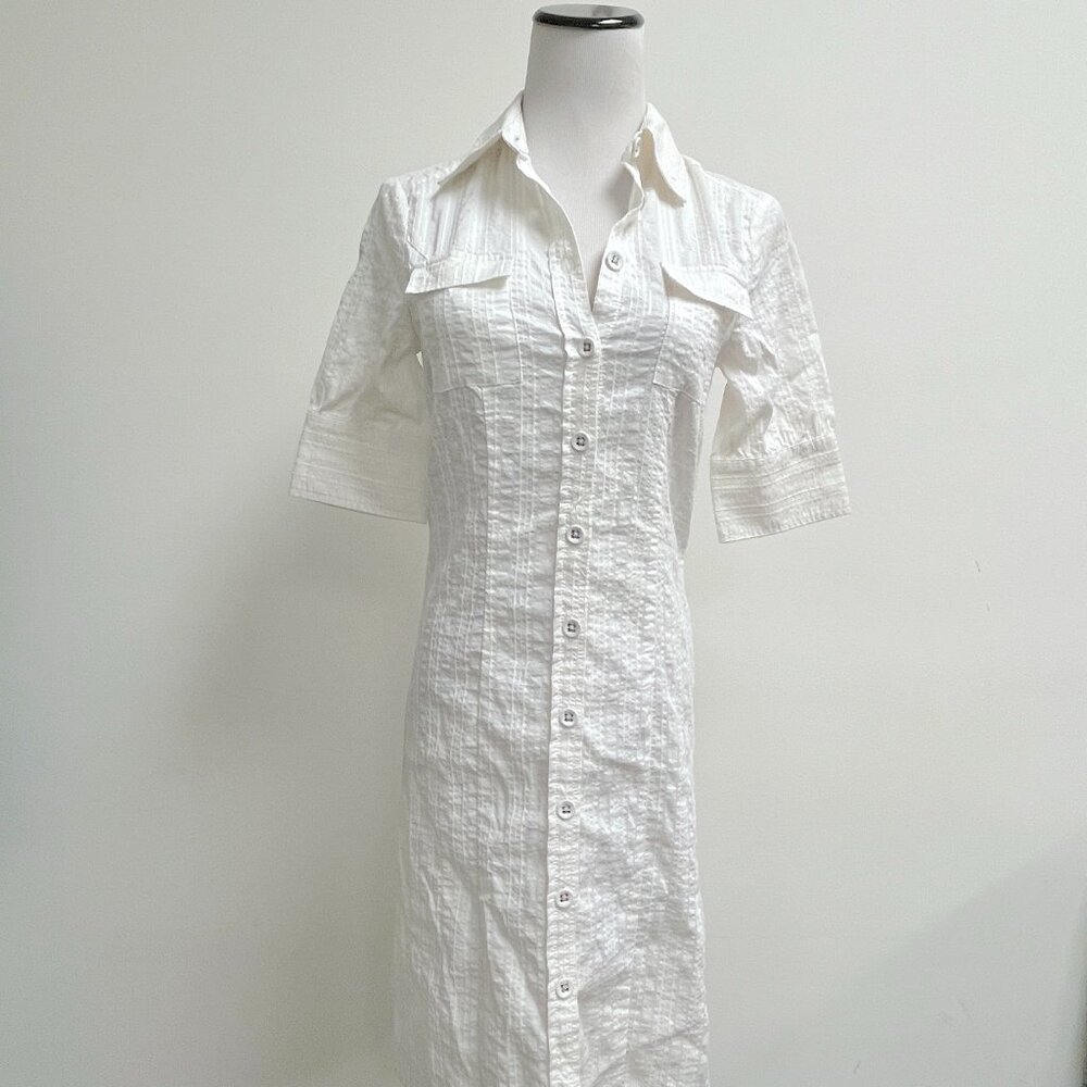 DAY BIRGER ET MIKKELSEN SHIRT DRESS  white button up cotton stretch XS 2 4 i34